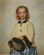 Albert Anker Huftbild eines Madchens oil on canvas